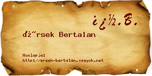 Érsek Bertalan névjegykártya